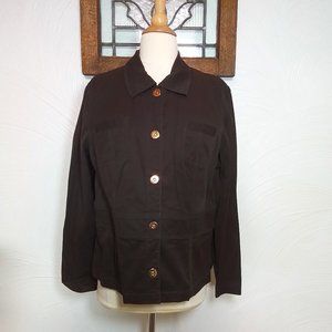 Joneswear Studio Brown Lightweight Jacket Gold Hardware Size XL